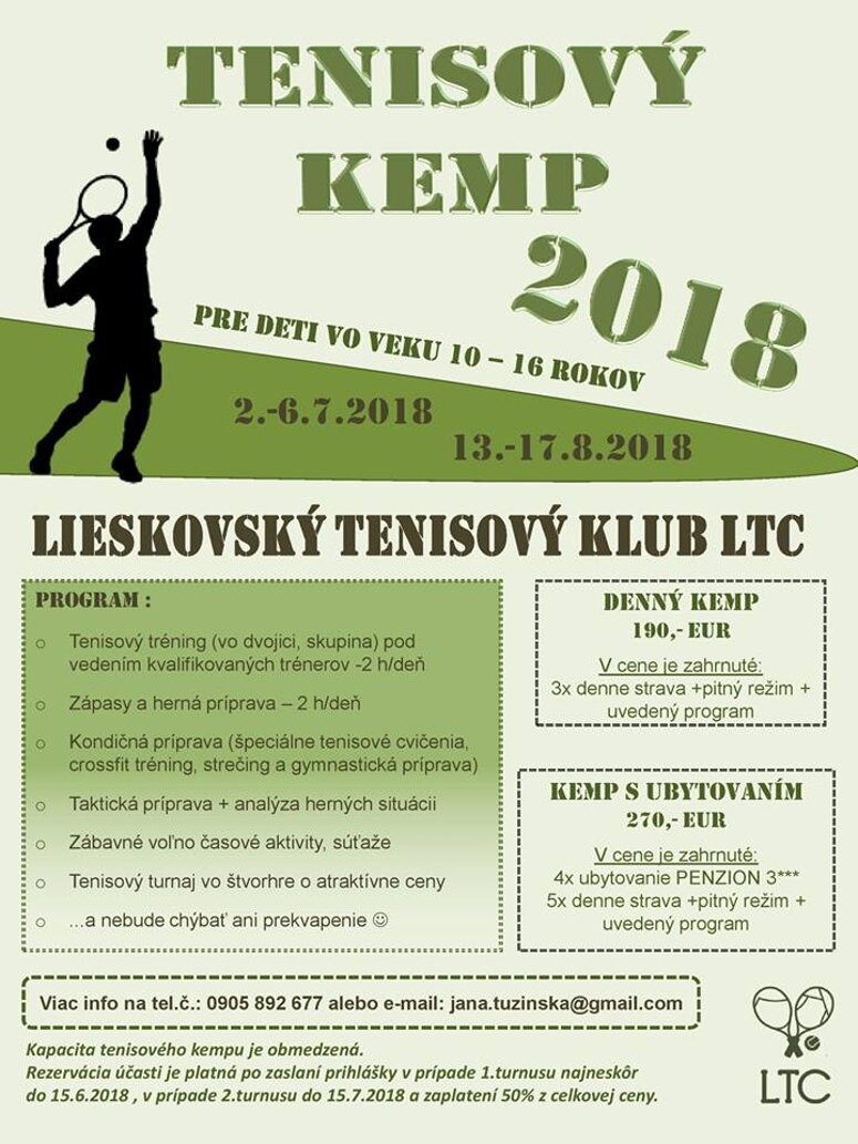 Detský tenisový kemp Lieskovec 2018